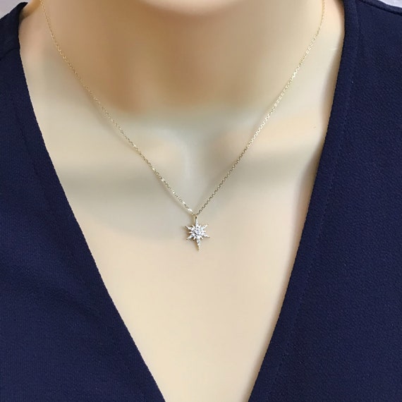 Sterling Silver Starburst Necklace 