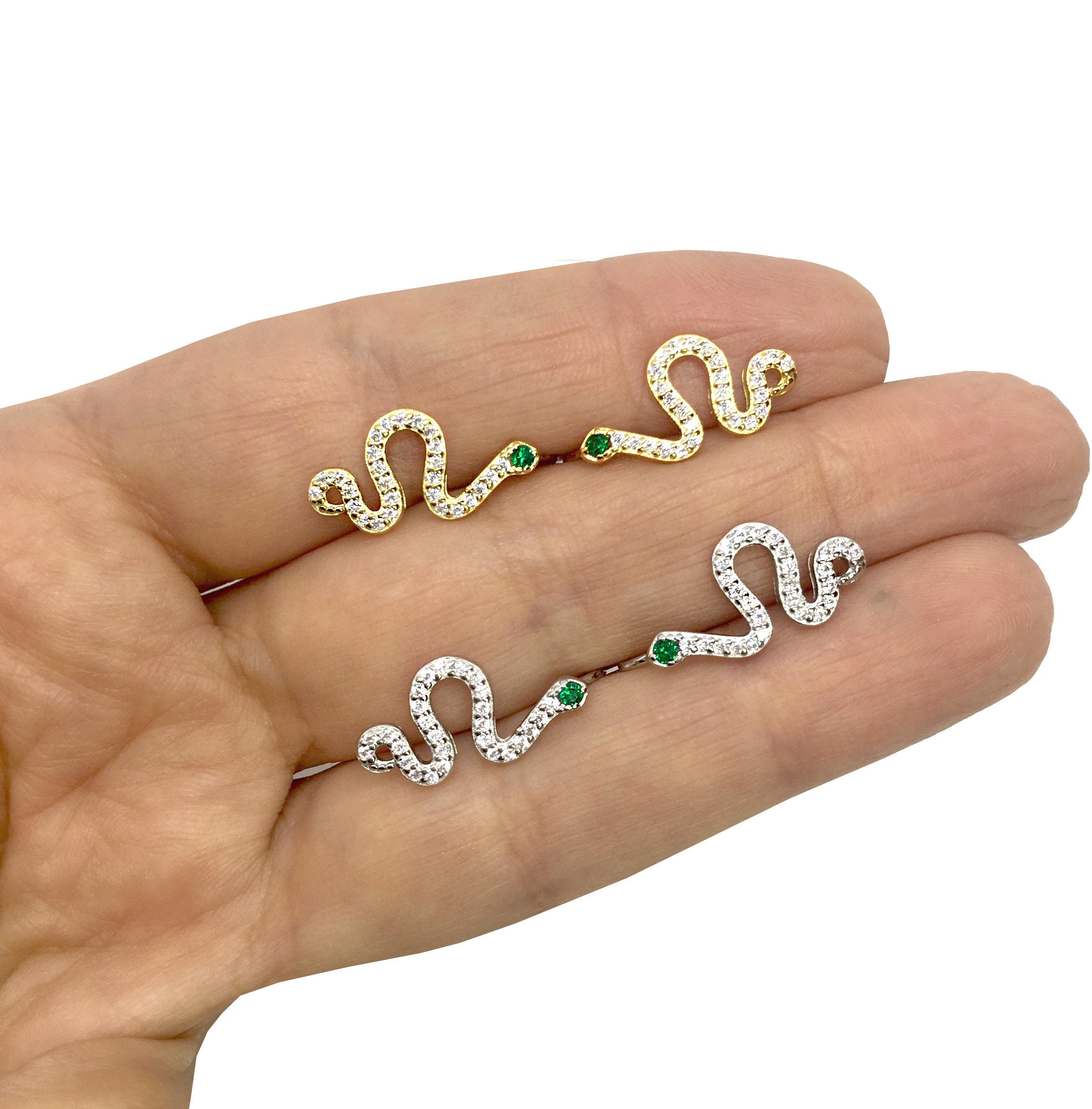 Snake Crawler Earrings Snake Studs Snake Earrings Ear Etsy