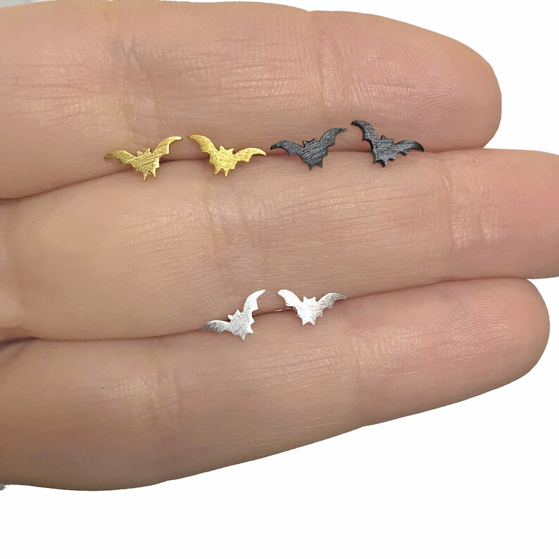 Sterling Silver Bats Earrings Silver Studs Bat Studsbat Etsy