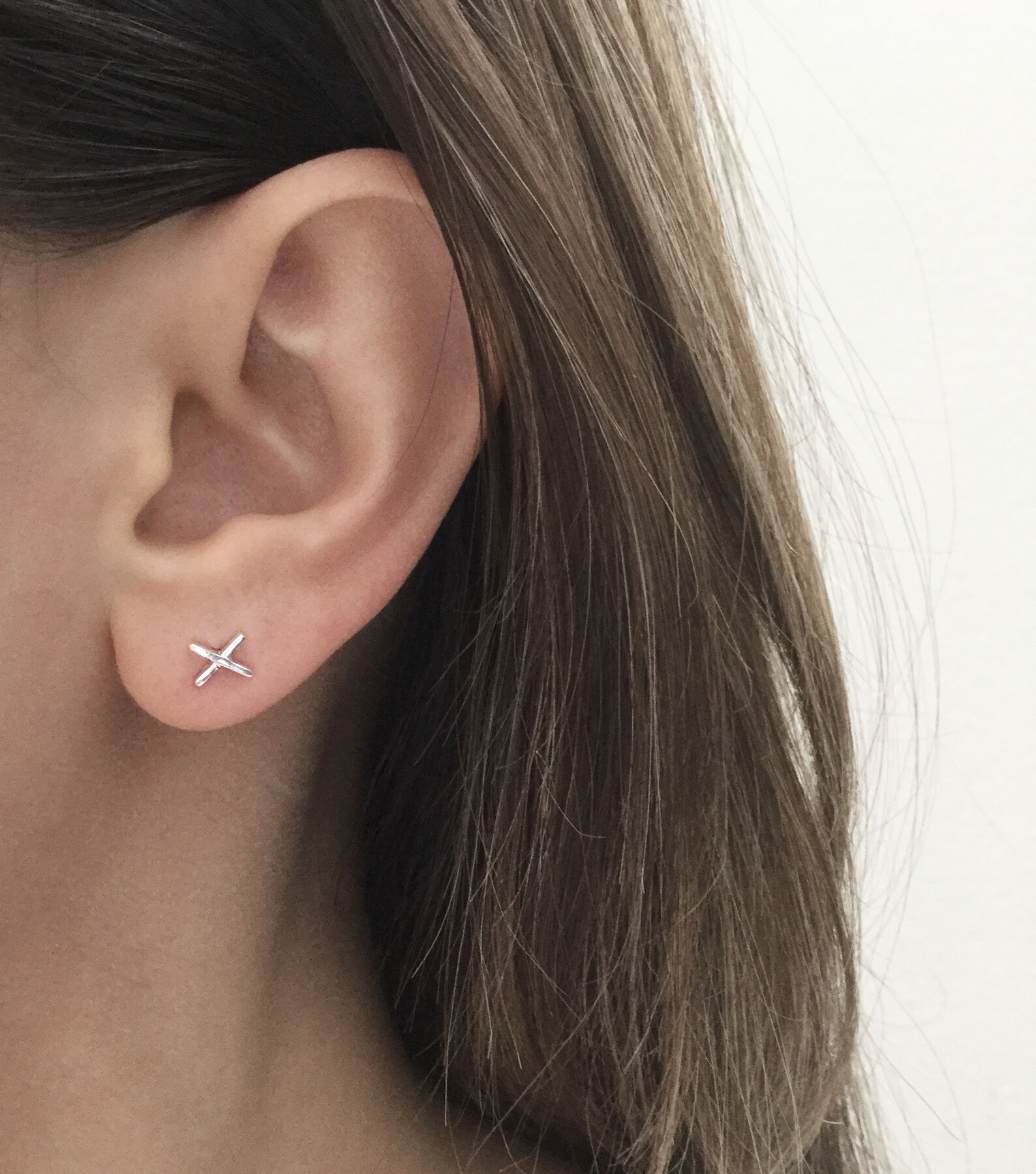 Sterling Silver X Earrings Silver Studsx Studs X Earrings Etsy