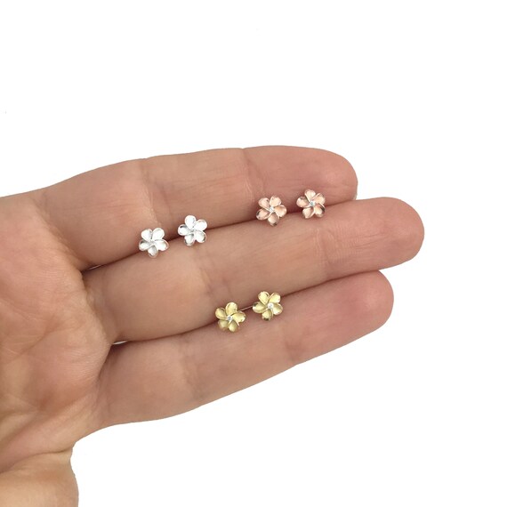 Sterling Silver 1.2 mm Cubic Zirconia Plumeria Flower Ring