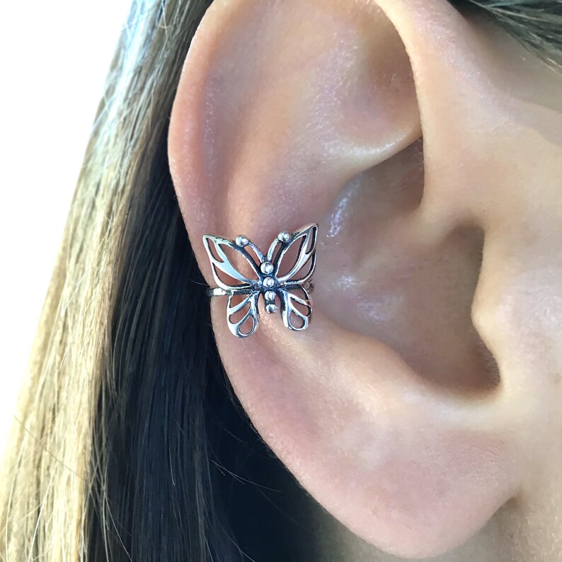 Sterling Silver Butterfly Ear Cuff Butterfly Ear Cuff Etsy