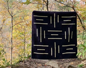 Midway Quilt - Modern Quilt - Throw Quilt - Lap Quilt - Neutral Quilt Blanket - Handmade Patchwork Quilt