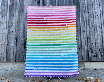 Rainbow Baby Quilt - Modern Quilt - Colourful Quilt Blanket - Handmade Patchwork Quilt