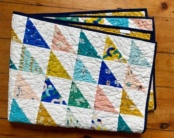 Whatnot Quilt - Modern Baby Quilt - Lap Quilt - Crib Quilt - Colourful Quilt Blanket - Cotton Quilt - Handmade Patchwork Quilt