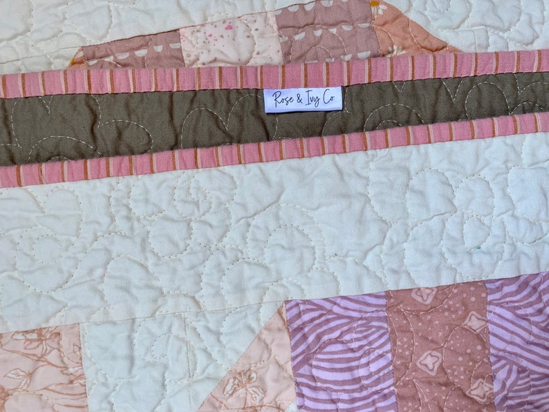 Siwa Lap Throw Quilt Pastel Quilt Modern Baby Quilt Blanket Colourful Cotton Quilt Handmade Patchwork Quilt image 6