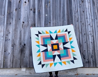 Joplin Baby Quilt - Star Modern Quilt - Colourful Quilt Blanket - Handmade Patchwork Quilt - Crib Quilt