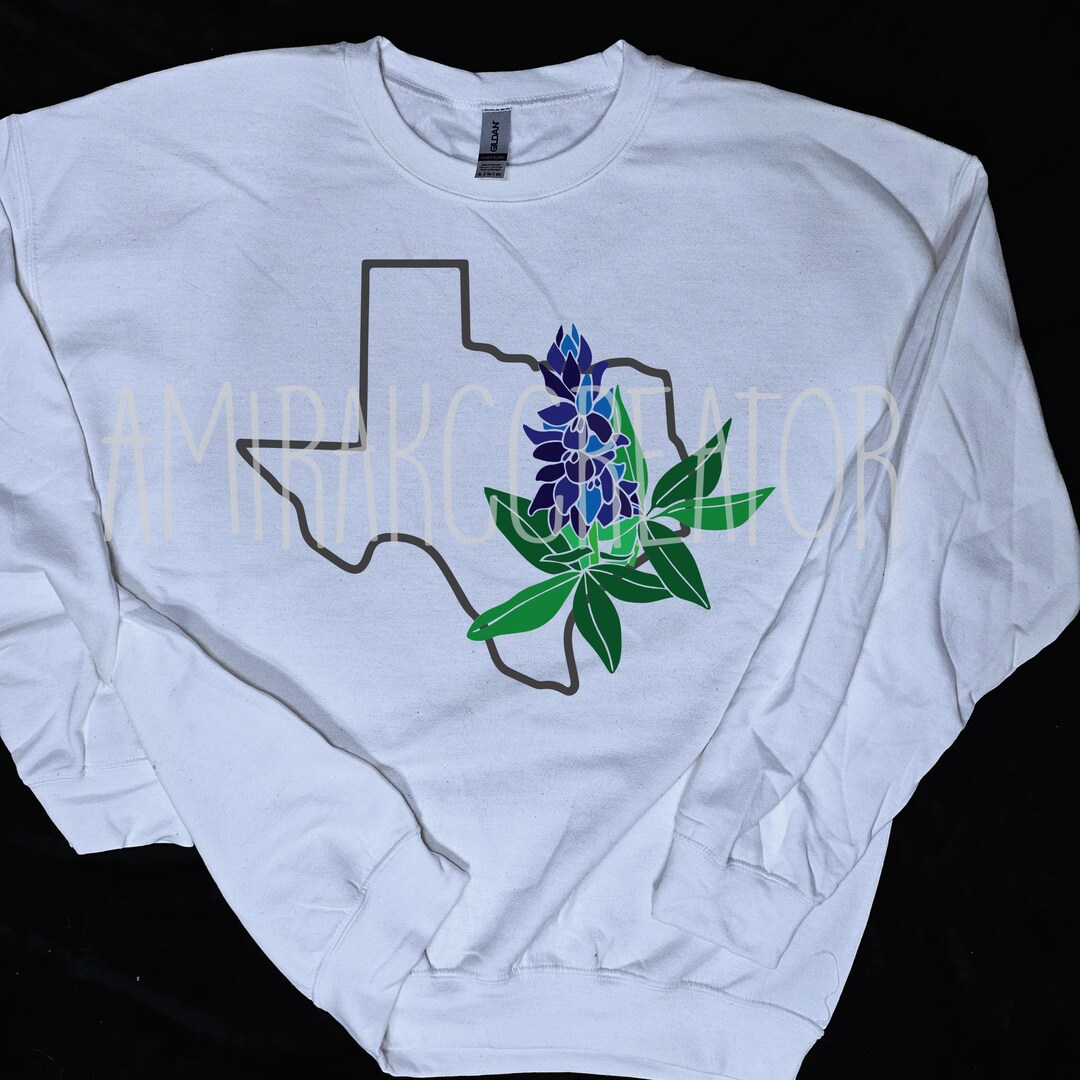 Digital File --- Texas State With Bluebonnet Flower Graphics Graphic ...