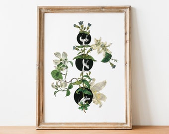 Inward Journey - Collage art, yoga art print, yoga wall decor, yoga artwork, yoga decor, namaste art, disney art, botanical art, yoga poster