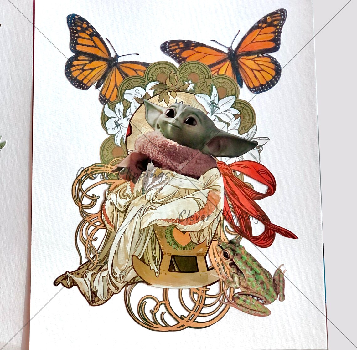 Baby Yoda The Mandalorian Collage Art Art Print Star Wars Etsy