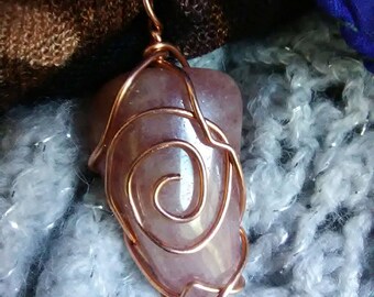 Pink Aventurine Wire Wrapped Pendant
