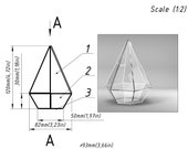 Terrarium Brillant3d. Pattern printable Stained glass terrarium - florarium schem. Digital project 00097