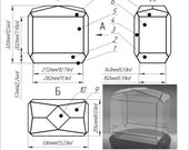 Large geometric terrarium glass box. Succulent planter. Download pintable pattern. Project Brillant3d. Stain glass pattern