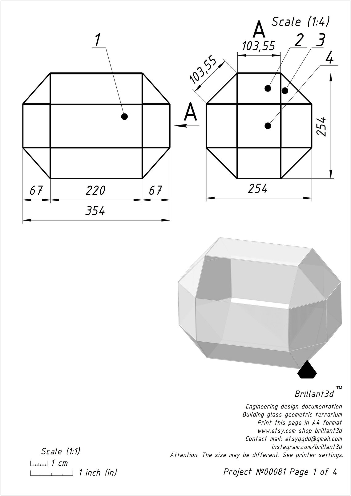 Geometric glass box digital printable pattern. Stained glass Etsy