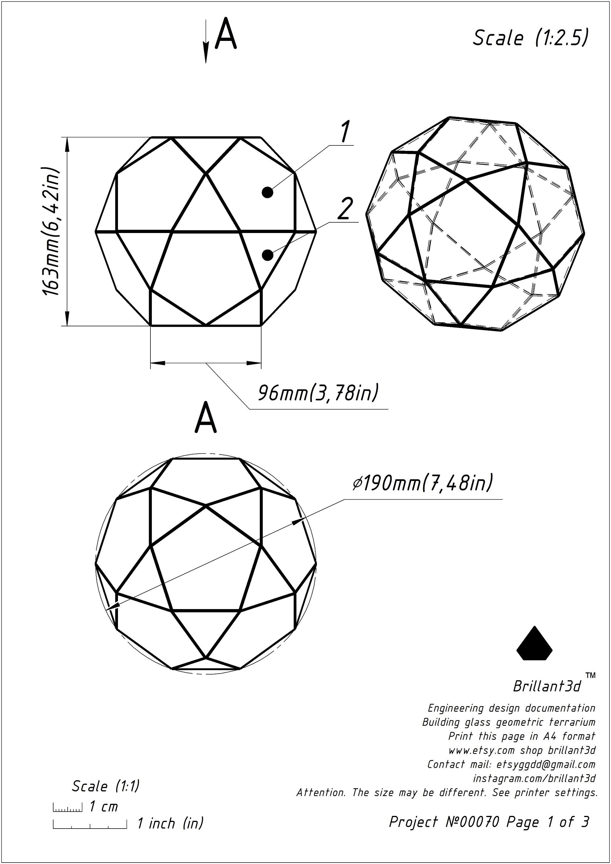 Geometric stained glass terrarium lamp box. Pattern for Etsy