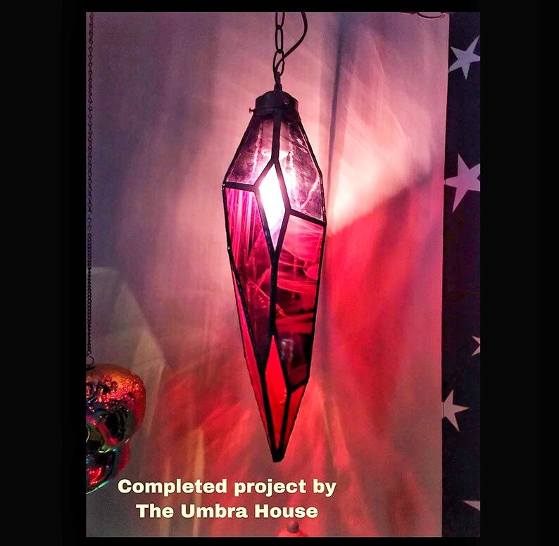 Stained Glass Cristal Lamp Geometric Terrarium Printable Etsy