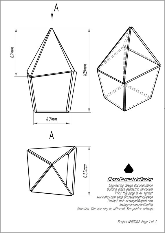 Схема стекло 3. Чертежи для флорариума. Флорариум чертежи с размерами. Выкройки для геометрического флорариума.