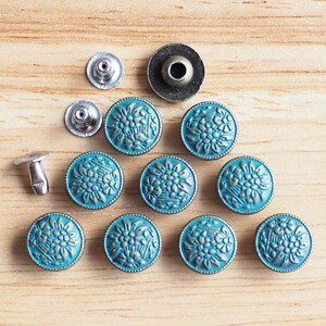 20 Sets of 9 mm Bunch of Flower Stud Rivets, SunFlower Rivet , Leather craft, Decoration findings, Fashion stud / RV10