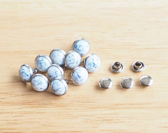 20 Sets of 8.5 mm White Turquoise Rivets, White Rivet Stud, Dome Rivet, Leather craft, Decoration findings, Fashion stud / HK03