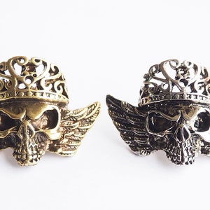 2 Pcs - King skull Conchos, Skull stud Screwback, Leather Craft, Biker Wallet, Halloween / DH60