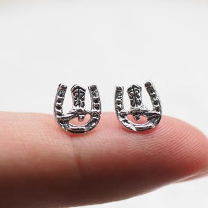 Western Cowboy Boots earrings, Horseshoe Earrings, Cowboy Cowgirl jewelry, Cowboy Lover gift idea, Equestrian Gift / Q397P