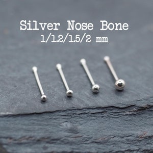 2Pcs / 1-2 mm Tiny Ball Nose Bone Stud, Small Dot nose stud, Gold Dainty Nose jewelry, Minimalist 24G