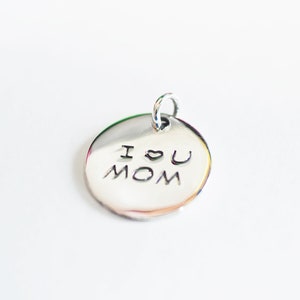 Mom Tag Charm pendants, I love you mom charm, sterling silver Jewelry Supplies, Family jewelry, Gift for mother /PD239 image 1