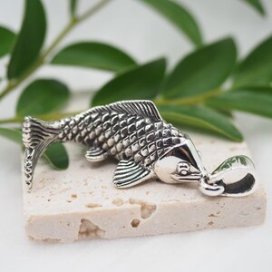 3D Fish Pendant Necklace, Solid Sterling silver Fish, Fishing Jewelry, Fishing lover gift / GDS5