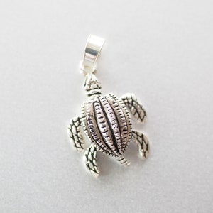 Leatherback turtle charm necklace, Movable Sea Turtle Charm pendants, Jewelry Supplies, Beach Ocean lover Gift for her RB/PD252 image 1