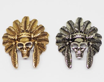 2 Pc- Bohemian Skull Conchos, Skull stud, Southwestern stud Screwback, Leather Craft, Decoration Findings / DH30