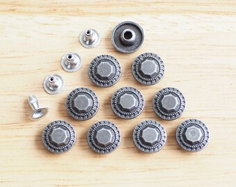 50sets 8mm White Marble Bohemian Round Decorative rivet