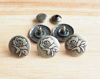 50sets 8mm White Marble Bohemian Round Decorative rivet