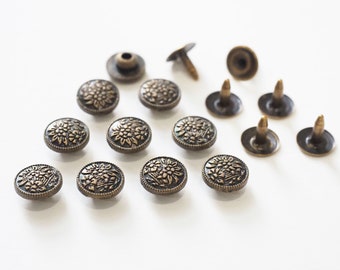 50sets 8mm White Marble Bohemian Round Decorative rivet