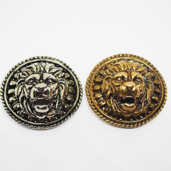 2 pieces - Lion Conchos Animal stud Screwback Leather Craft Decoration Findings / DH4