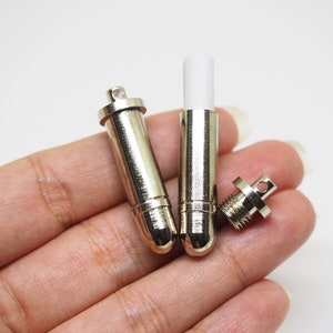 3 pieces - Ammo Bullet Charm pendants, Secret Message Bullet Charm, Message Bottle charm, Charm Necklace [S4]