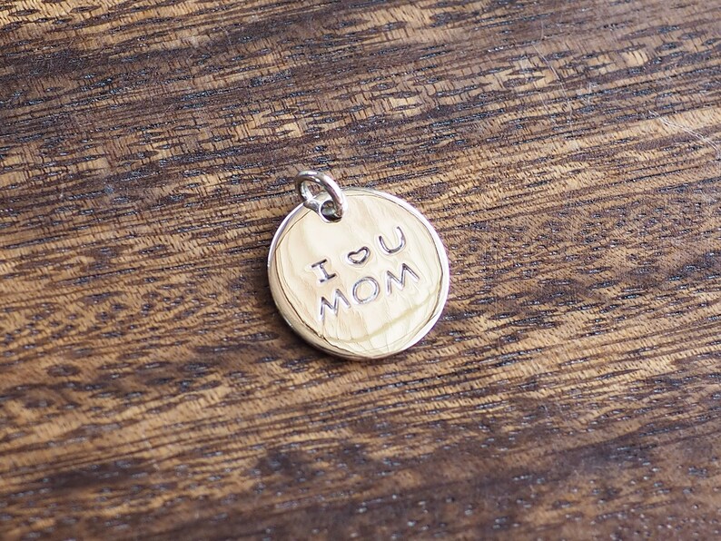 Mom Tag Charm pendants, I love you mom charm, sterling silver Jewelry Supplies, Family jewelry, Gift for mother /PD239 image 2