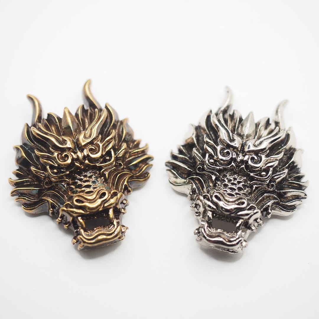 2個 - ドラゴンヘッドコンチョ、ドラゴンスタッドスクリューバック