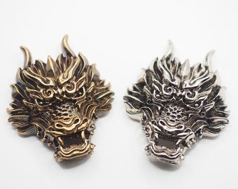2個 - ドラゴンヘッドコンチョ、ドラゴンスタッドスクリューバック
