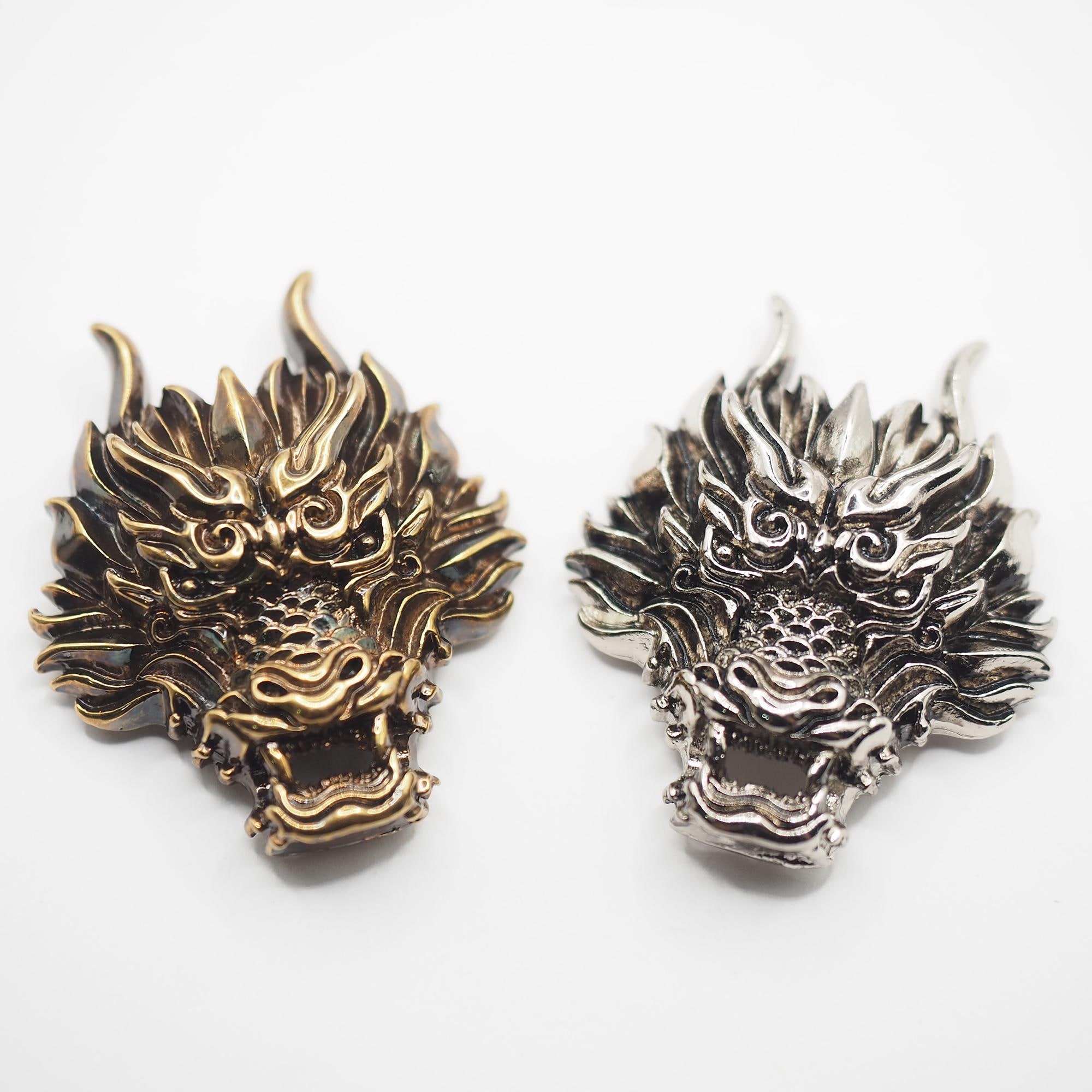2個 - ドラゴンヘッドコンチョ、ドラゴンスタッドスクリューバック