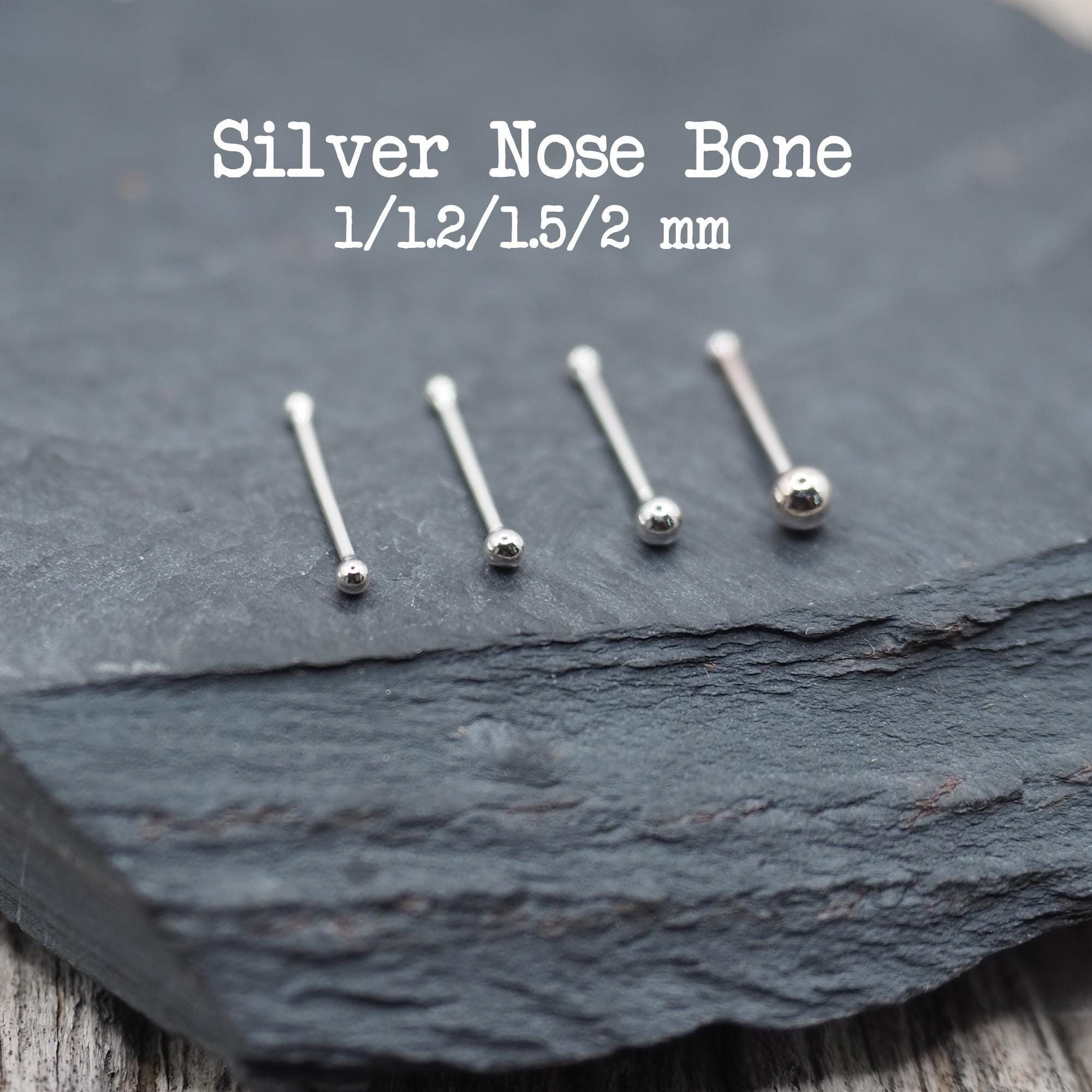 2Pcs 1-2 mm Tiny Ball Nose Bone Stud, Small Dot nose stud, Gold Dainty…