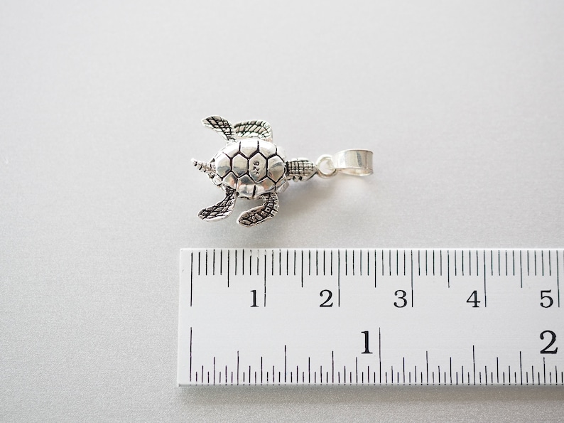 Leatherback turtle charm necklace, Movable Sea Turtle Charm pendants, Jewelry Supplies, Beach Ocean lover Gift for her RB/PD252 image 3