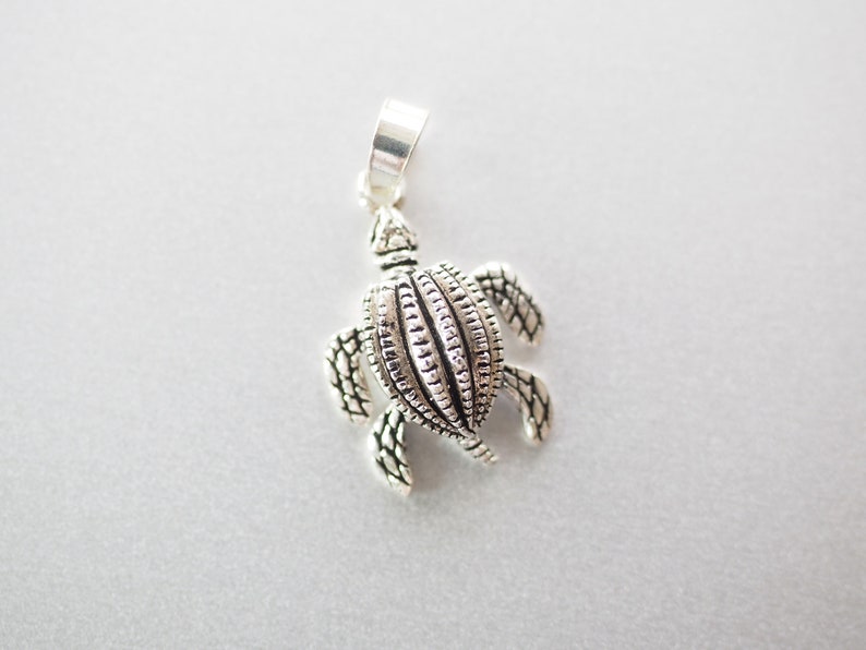 Leatherback turtle charm necklace, Movable Sea Turtle Charm pendants, Jewelry Supplies, Beach Ocean lover Gift for her RB/PD252 image 1