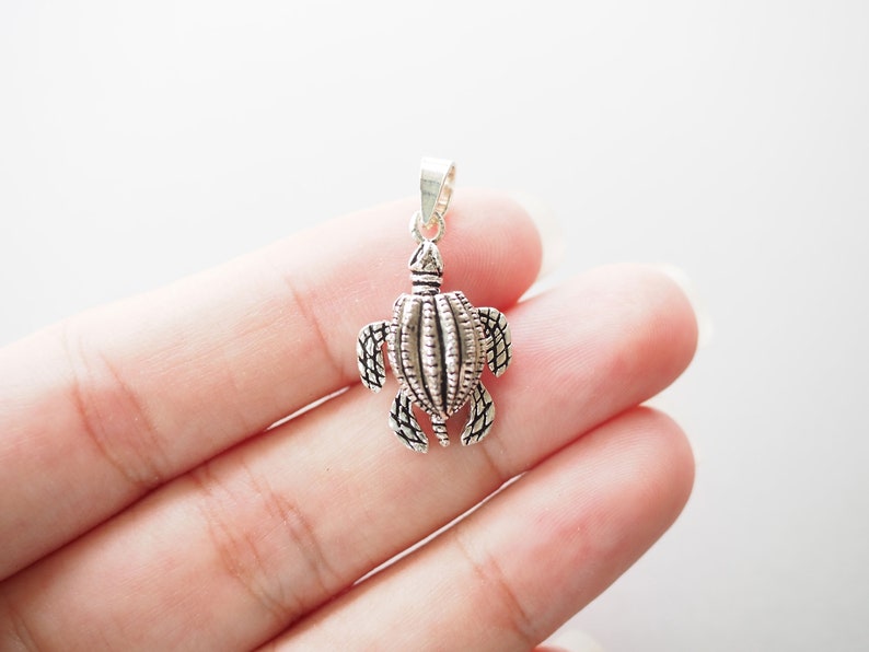 Leatherback turtle charm necklace, Movable Sea Turtle Charm pendants, Jewelry Supplies, Beach Ocean lover Gift for her RB/PD252 image 4