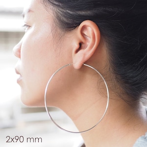 Sterling silver Oversize Hoop Earrings, Plain Big Hoop Earrings, Simple everyday earrings, Classic earrings, Gift for mom, Gift for friend