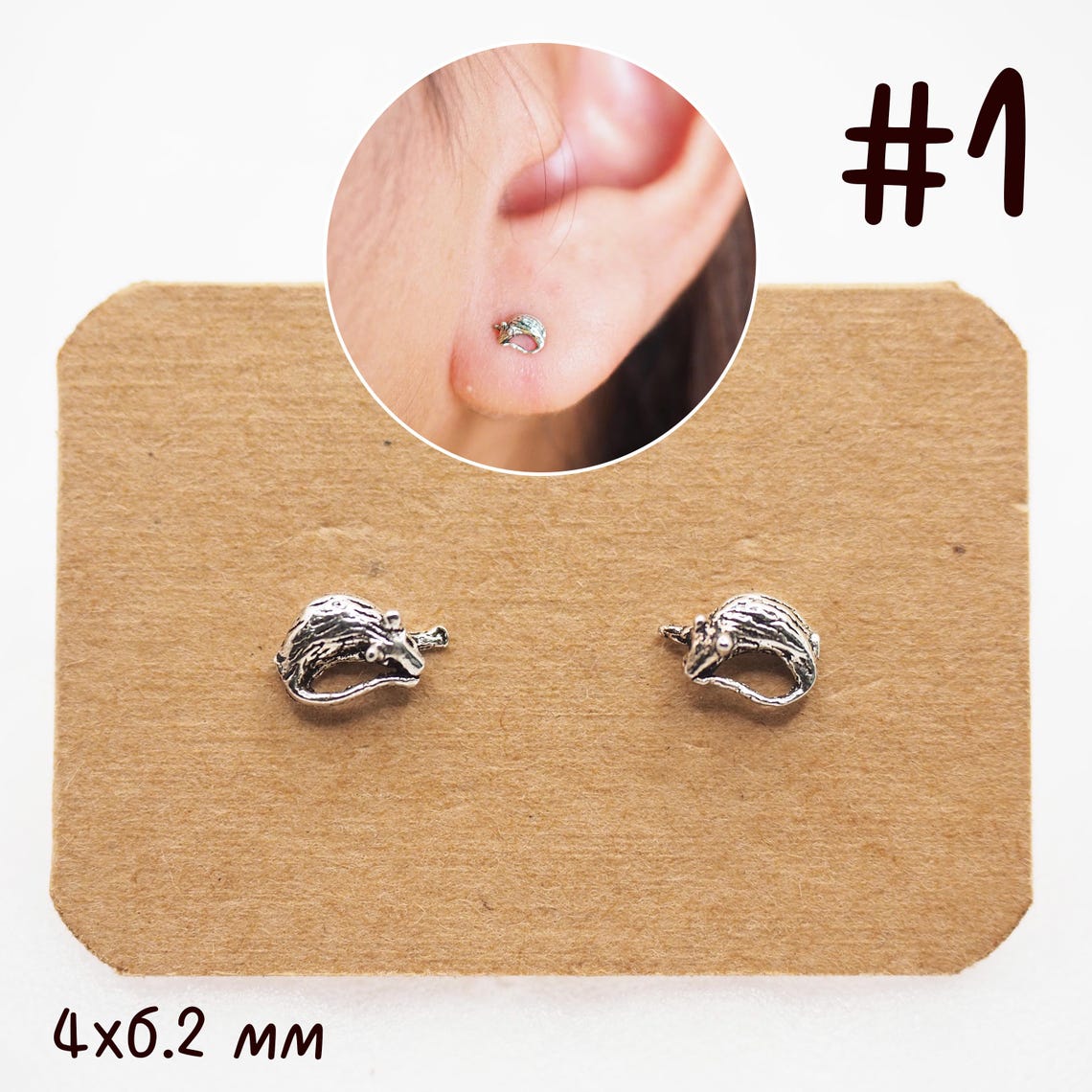 Cute Rat Earrings, Tiny Rodent Rat Studs, Mouse Earrings, Christmas ...
