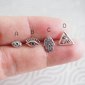 Evil Eye Earrings, Eye of horus Earrings, Hamsa Hand Earrings, Eye Protecter Jewelry, Egypt eye stud, Christmas gift