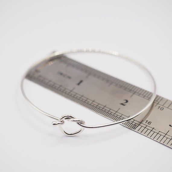 Sterling Silver Love Knot Bangle Bracelet, Cuff Bracelet