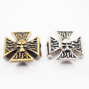 2 Stück - Gothic Skull Flammen Conchos, Gangster Gestüt, Biker Portemonnaie, Dekorationszubehör / DH