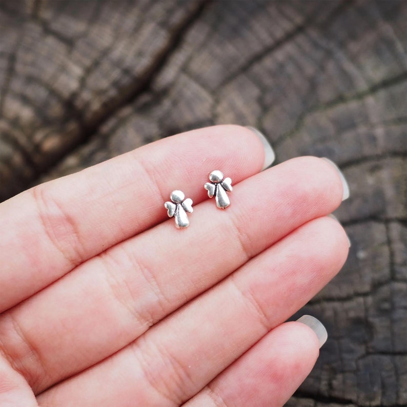 Angel Earrings, Guardian angel stud earrings