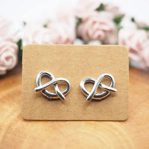 14k Pretzel Heart Stud Earrings, New York Pretzel Love